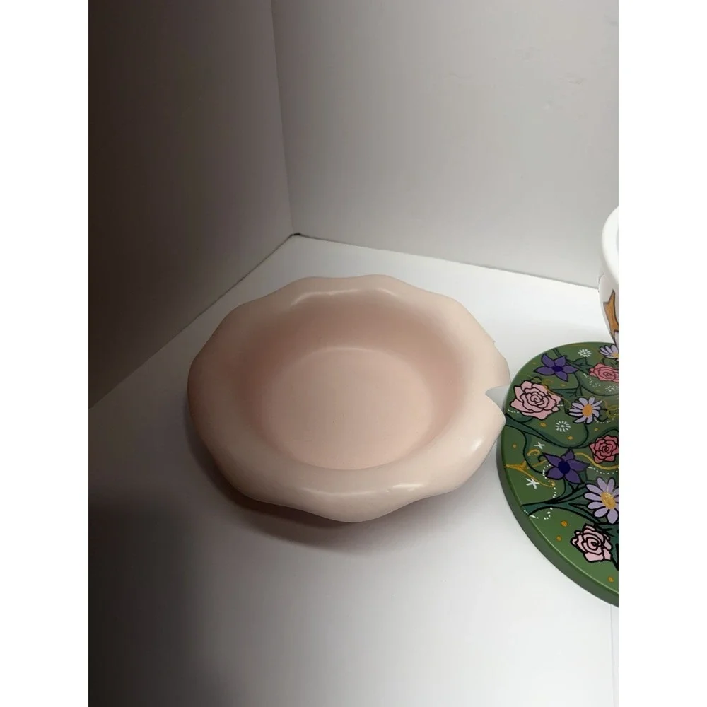 Miao‎ Fairy Adjustable Ceramic Feeder - Elevated Dog Bowl Floral Green Australia